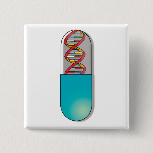 DNA-capsule wetenschap Vierkante Button 5,1 Cm (Voorkant)