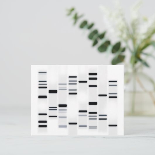 DNA-code Art Black op wit Briefkaart (Staand voorkant)