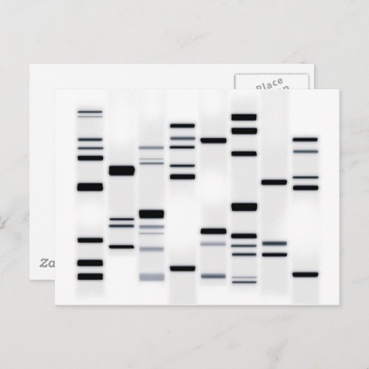 DNA-code Art Black op wit Briefkaart (Voorkant / Achterkant)