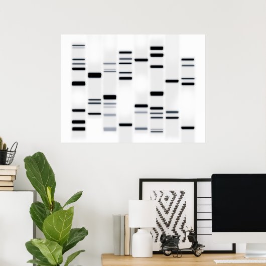 DNA-code Art Black op wit Poster (Thuiskantoor)