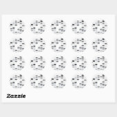 DNA-code Art Black op wit Ronde Sticker (Vel)