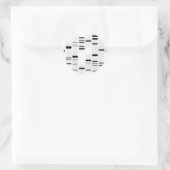 DNA-code Art Black op wit Ronde Sticker (Tas)