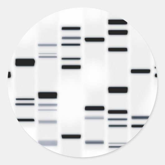 DNA-code Art Black op wit Ronde Sticker (Voorkant)