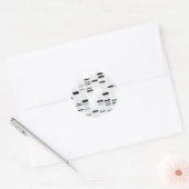 DNA-code Art Black op wit Ronde Sticker (Envelop)