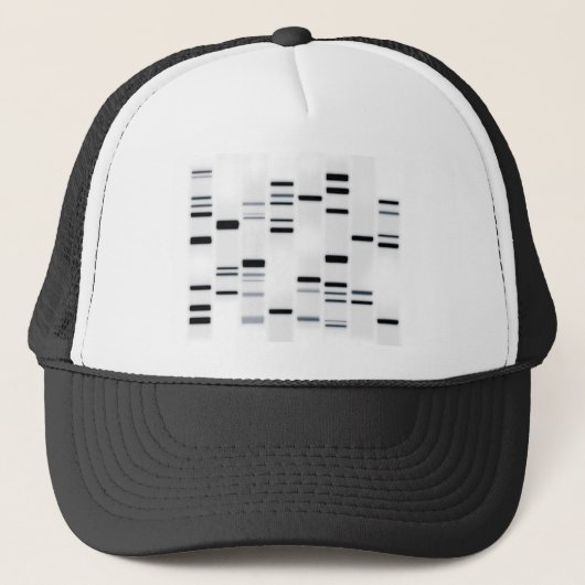 DNA-code Art Black op wit Trucker Pet (Voorkant)
