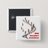 DNA Darwins evolutie Vierkante Button 5,1 Cm (Voorkant /achterkant)