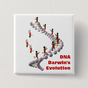 DNA Darwins evolutie Vierkante Button 5,1 Cm