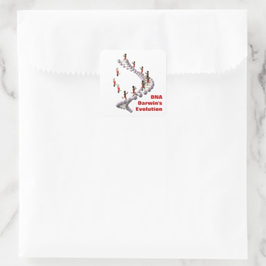 DNA Darwins evolutie Vierkante Sticker (Tas)