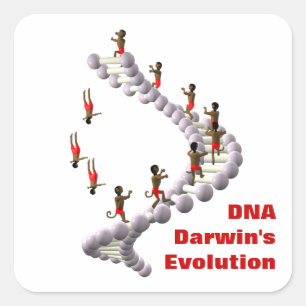 DNA Darwins evolutie Vierkante Sticker