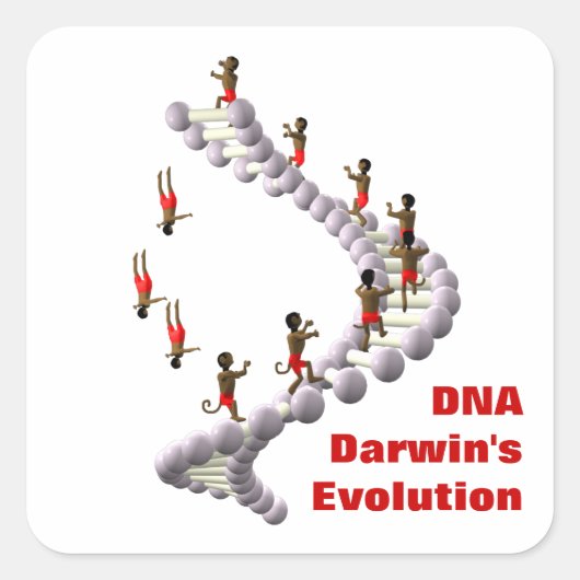 DNA Darwins evolutie Vierkante Sticker (Voorkant)