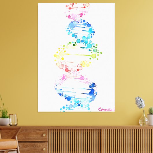 DNA, de spiraal van het leven Canvas Afdruk (Insitu (Woonkamer))