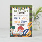 DNA Detectives Science Lab Birthday Party Kaart (Staand voorkant)