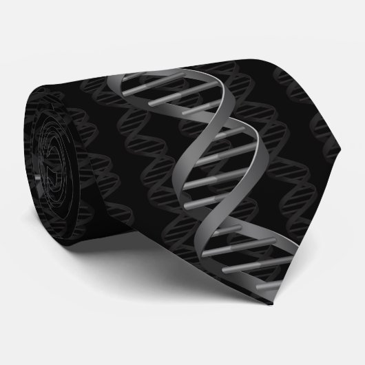 DNA Double Helix Black Stropdas (Opgerold)
