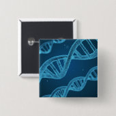 DNA Double Helix Vierkante Button 5,1 Cm (Voorkant /achterkant)