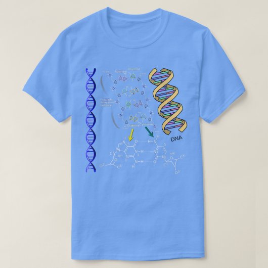 DNA Dubbelhelix Chemische formule Molecules Scienc T-shirt (Design voorkant)