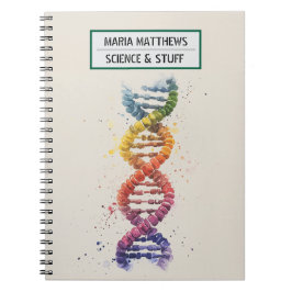 DNA- en wetenschapsspiraal fotokaart Notitieboek