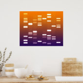 DNA-genetische code Oranje blauw Poster (Keuken)