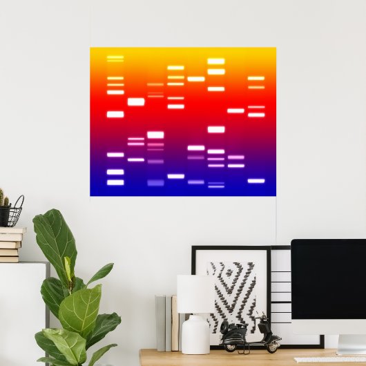 DNA-genetische code regenboog Poster (Thuiskantoor)