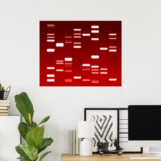 DNA-genetische code rood Poster (Thuiskantoor)
