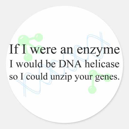 "DNA Helicase" Ronde Sticker (Voorkant)