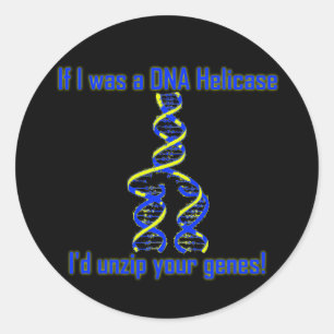 DNA Helicase Unzips genen! Ronde Sticker