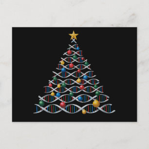 DNA-helix kerstboom biologie wetenschap leraar Feestdagenkaart