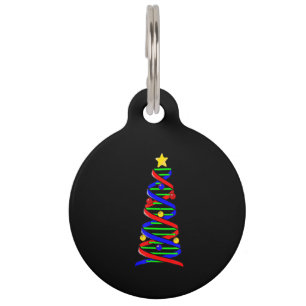 DNA-helix kerstboom levenswetenschappen biologie Huisdierpenning