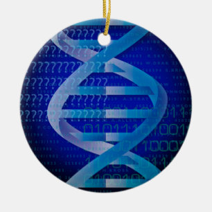DNA ID Blauw Medische Wetenschap Keramisch Ornament