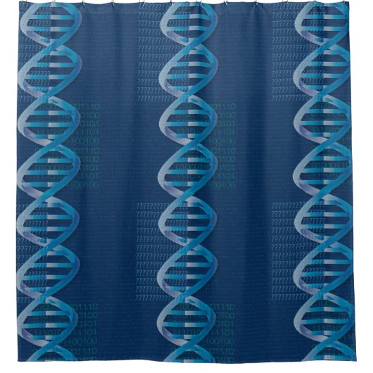 DNA ID Science Blauw Douchegordijn (Voorkant)