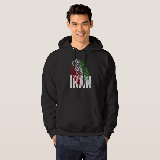 DNA Iranian Proud Iranian Cool Iran Flag Hoodie (Voorkant volledig)