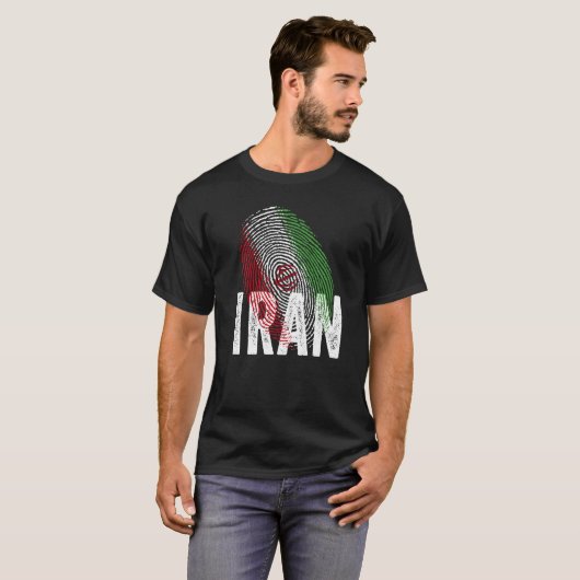 DNA Iranian Proud Iranian Cool Iran Flag T-shirt (Voorkant volledig)