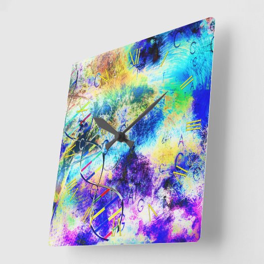 DNA-kunstcode Vierkante Klok (Hoek)