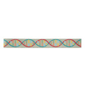 ​​DNA Mid Century Modern STEM Biologie Stripe groe Satijnen Lint (Voorkant)