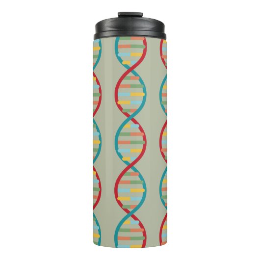 ​​DNA Mid Century Modern STEM Biologie Stripe groe Thermosbeker (Voorkant)