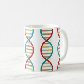 ​​DNA Mid Century Modern STEM Biologie Stripe wit Koffiemok (Voorkant rechts)