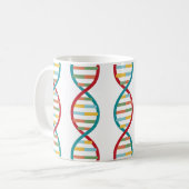 ​​DNA Mid Century Modern STEM Biologie Stripe wit Koffiemok (Voorkant links)