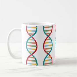 ​​DNA Mid Century Modern STEM Biologie Stripe wit Koffiemok