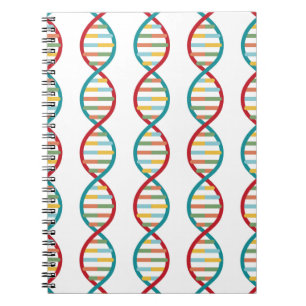 DNA Mid Century Modern STEM Biologie Stripe wit Notitieboek