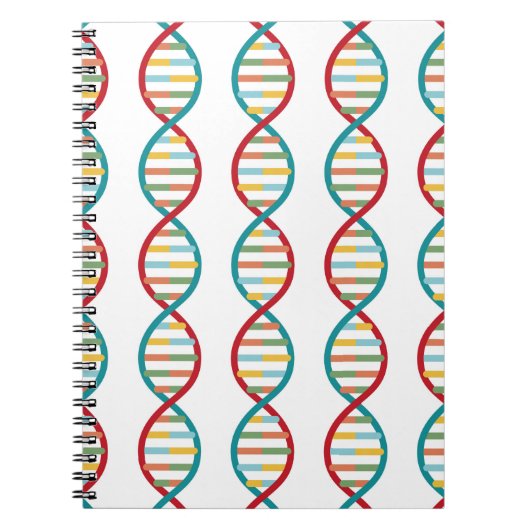 ​​DNA Mid Century Modern STEM Biologie Stripe wit Notitieboek (Voorkant)