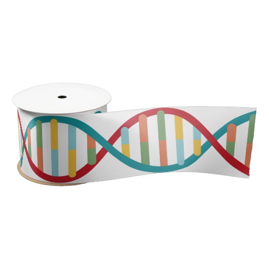 DNA Mid Century Modern STEM Biologie Stripe wit Satijnen Lint (Spoel)
