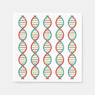 ​​DNA Mid Century Modern STEM Biologie Stripe wit Servet