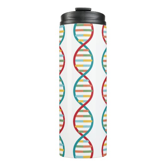 ​​DNA Mid Century Modern STEM Biologie Stripe wit Thermosbeker (Voorkant)
