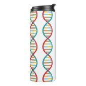 ​​DNA Mid Century Modern STEM Biologie Stripe wit Thermosbeker (Gedraaid links)