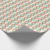 ​​DNA Mid Century Moderne STEM Biologie Stripe Cre Cadeaupapier (Hoek)