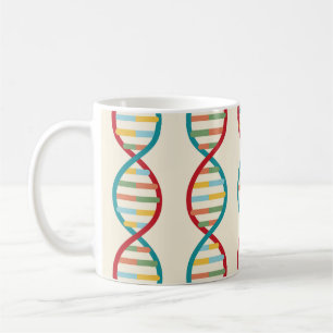 DNA Mid Century Moderne STEM Biologie Stripe Cre Koffiemok