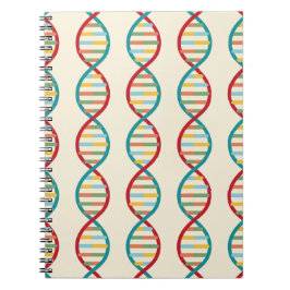 ​​DNA Mid Century Moderne STEM Biologie Stripe Cre Notitieboek
