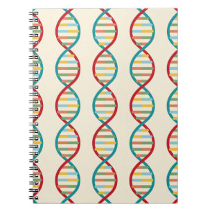​​DNA Mid Century Moderne STEM Biologie Stripe Cre Notitieboek