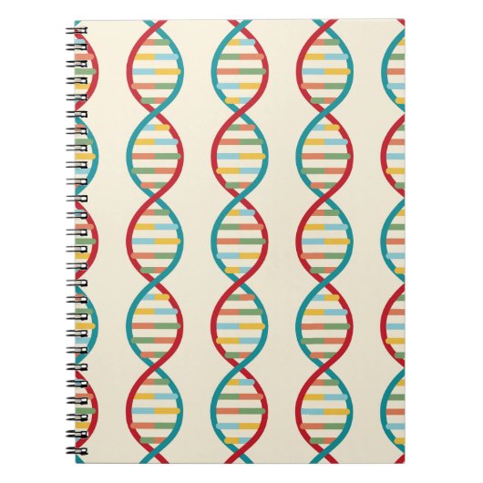 ​​DNA Mid Century Moderne STEM Biologie Stripe Cre Notitieboek (Voorkant)