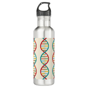 ​​DNA Mid Century Moderne STEM Biologie Stripe Cre Waterfles