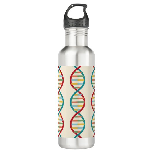​​DNA Mid Century Moderne STEM Biologie Stripe Cre Waterfles (Voorkant)